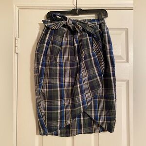 Gianni Bini Plaid Wrap Skirt - Women’s Large with attached Bow.